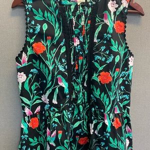 Kate Spade Jardin Poplin Floral Top NWOT